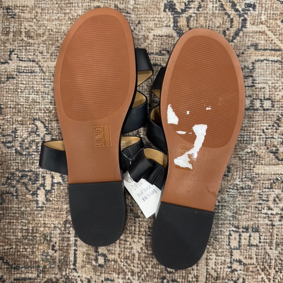 Madewell The Mena Slide Slip On Leather Sandals • size 8 • NWT - Picture 3 of 5